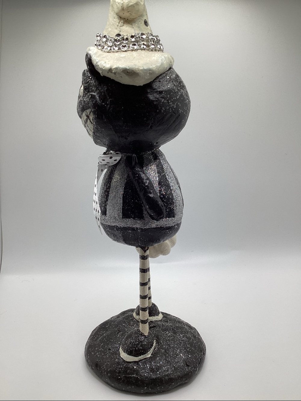 Halloween Bling Black Cat Holding Bucket Whimsical Decor - Picture 7 of 9